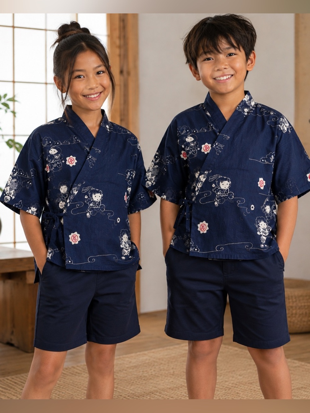 JUGUEMM Vintage Jinbei Set Unisex TopEUC
